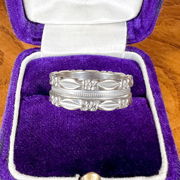 Vintage Wide Patterned Band Ring, Size 6 1/4