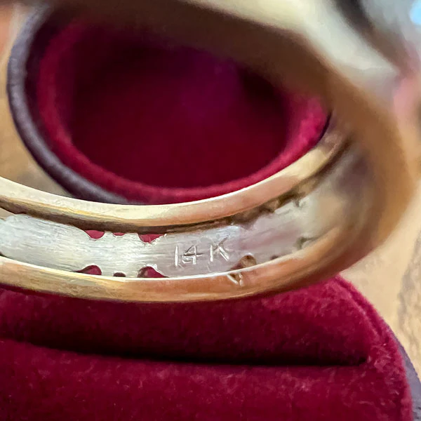 Vintage Wide Patterned Wedding Band Ring, Size 7 - Image 4