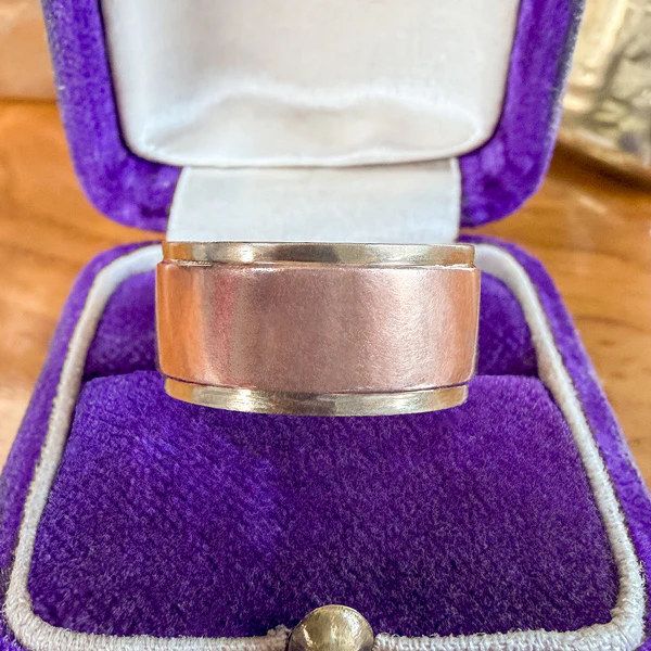 Vintage Wide Two-Toned Wedding Band, Size 6 1/2 - Image 2