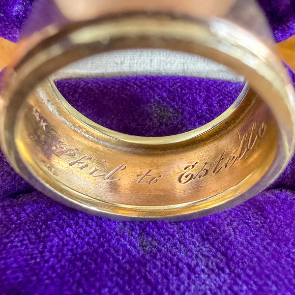 Vintage Wide Two-Toned Wedding Band, Size 6 1/2 - Image 4