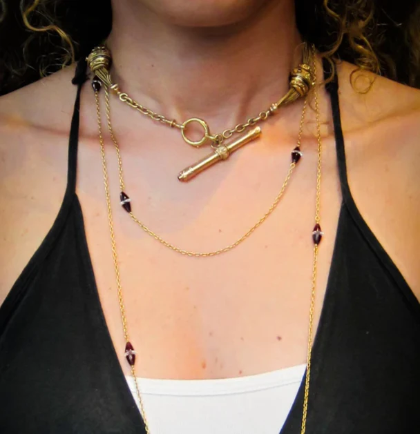 Antique Watch Chain Necklace / Bracelet - Image 4