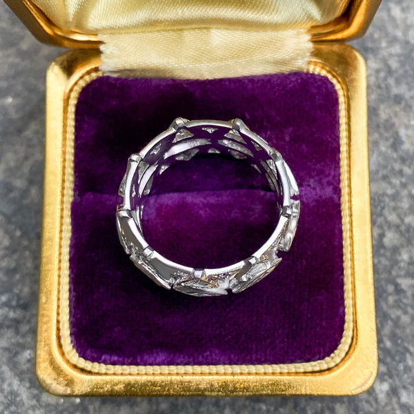 Wide Diamond Eternity Wedding Band Ring, Size 6.5 - Image 2